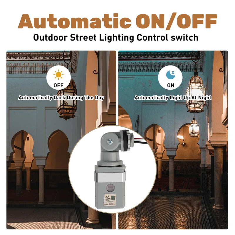 [Australia - AusPower] - 2 Pack Photo Cell for Outdoor Lighting Dusk to Dawn Sensor Photoelectric Switch for Porch Yard LED Flood Lights, 120VAC 50/60Hz Photocell Sensor IP54 Waterproof 2 