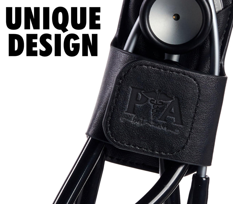 [Australia - AusPower] - Physician Assistant Gifts for Women/Men, PU Leather Stethoscope Hip Holder Lightweight Portable Holster Clip for Physician Assistant Day, Birthday, Christmas, Fits Most Stethoscope - Black 01-Best-Black 