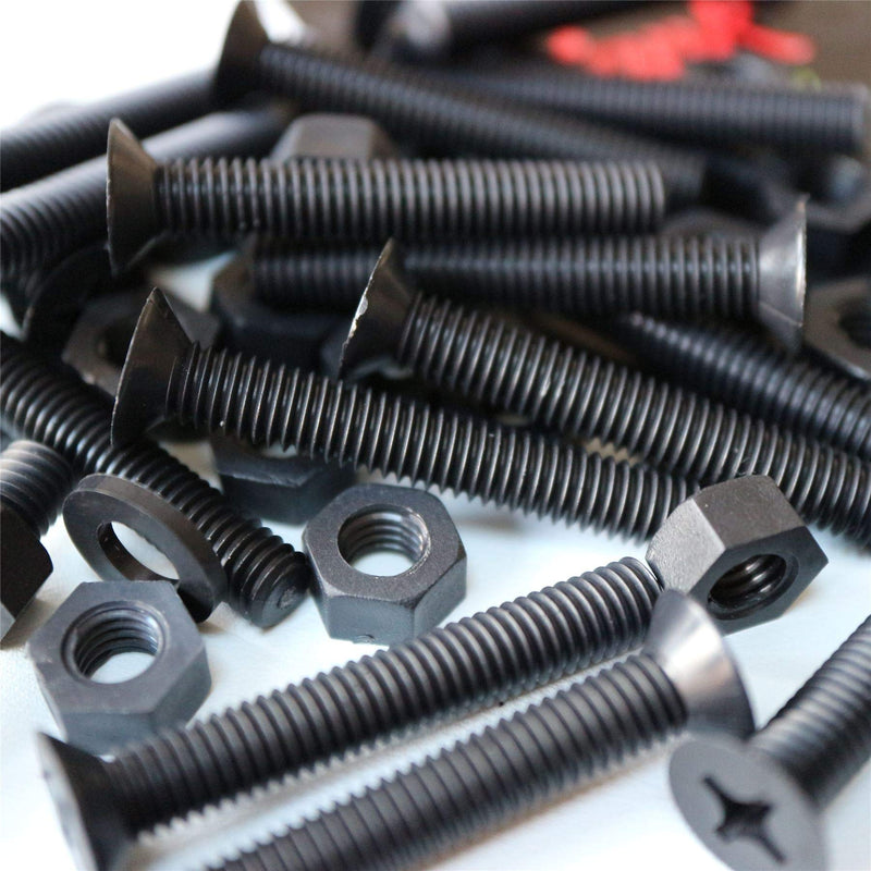 [Australia - AusPower] - 20 x Black Countersunk Screws Polypropylene (PP) Plastic Nuts and Bolts, Washers, M6 x 40mm, Anti-Corrosion, Chemical Resistant, (15/64 x 1 37/64 in) 