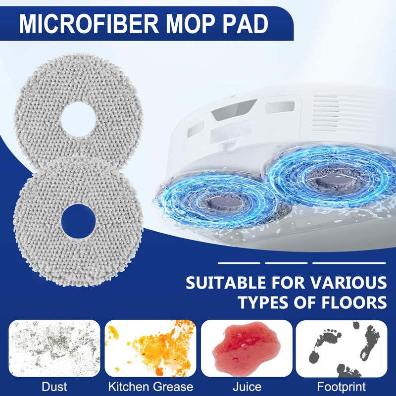 [Australia - AusPower] - 34 PCS Qrevo S5V Replacement Accessories Compatible with Roborock Qrevo Curv/S5X/Edge/Edge S5A/Qrevo S5V Robot Vacuum, 2 Mainbrush, 6 Scent Tablets,4 HEPA Filters, 6 Dust Bags,6 Mop Pads, 6 Side Brush 