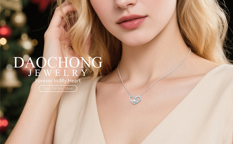 DAOCHONG Infinity Heart Urn Necklace Cremation Jewelry for Women Heart Urn Necklaces