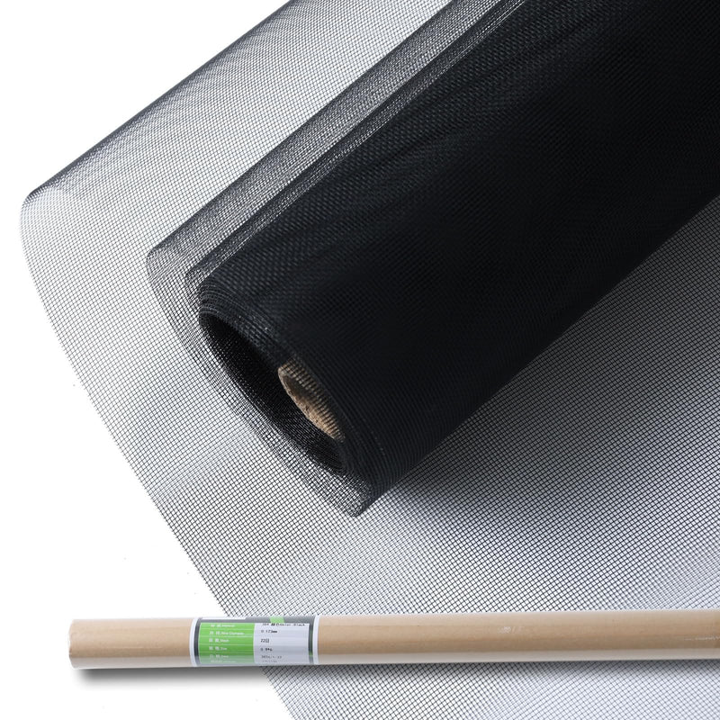 Black 304 Stainless Steel Mesh Screen 35"X118"(90X300cm), 1.5mm Hole Metal Net Sheet, Non-Corrosive and Non-Rusting Net Screen for Window, Door 1 Roll, Easy to Cut and Install (22 Mesh) Black 35"×118"(90×300cm)