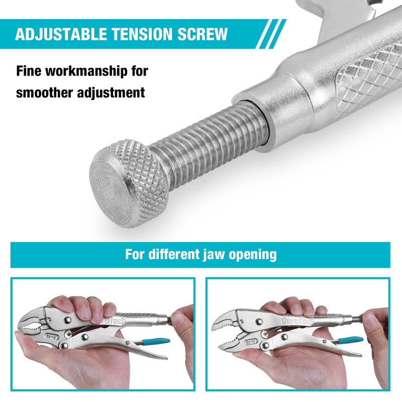 [Australia - AusPower] - DURATECH 7-Inch Locking Pliers, Premium Cr-V Construction, Curved Jaw Locking Pliers with Wire Cutter, Fit for Clamping Twisting Welding 