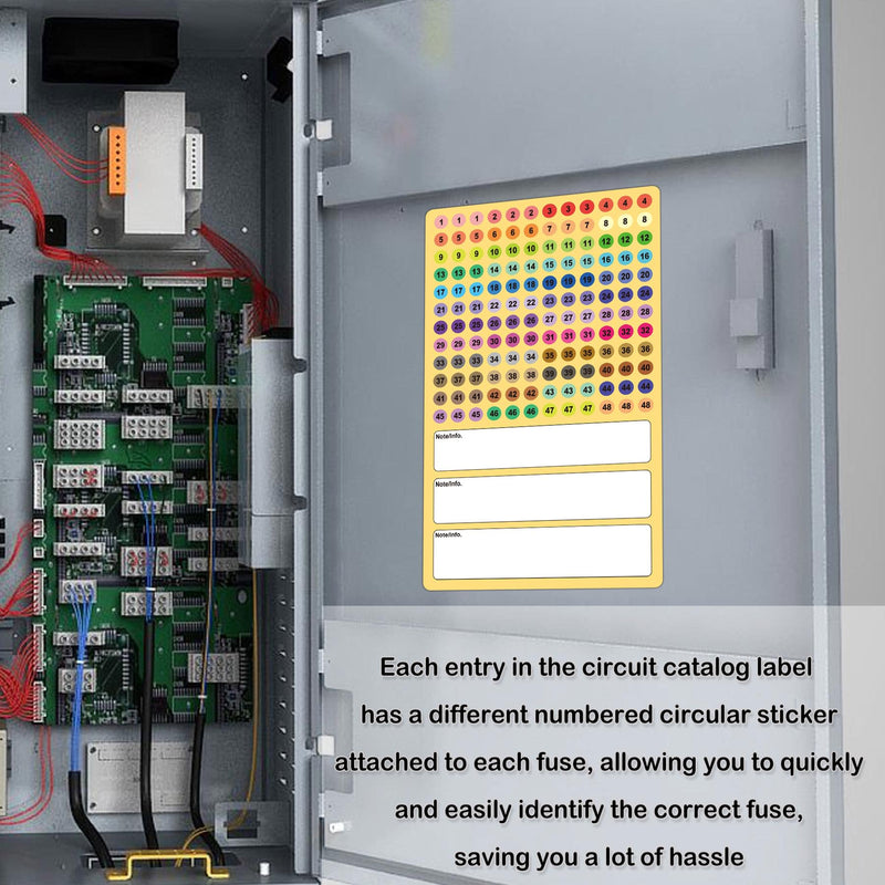 6 Sheets Breaker Panel Labels Electrical Box Sticker Numbers Breaker Panel Labels - Breaker Catalog Stickers Marker Sign for Electrical Panel House or Commercial Use