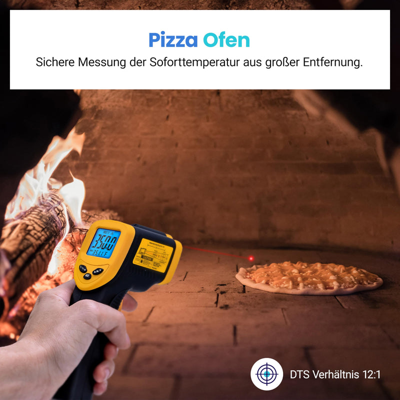 [Australia - AusPower] - Etekcity Infrared Thermometer, Temperature Meter -50°C to +450°C - Digital Laser Infrared Thermometer for Kitchen, Pizza Oven, Grill, Baking - Not for Humans - Yellow/Black -50℃~450℃ 