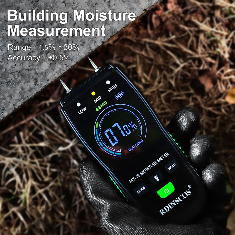 [Australia - AusPower] - Wood Moisture Meter, Firewood Moisture Tester, Drywall Moisture Detector Professional Moisture Content Meter Lumber Logs Concrete Floors Carpet Ceiling Building Material Hardwood Black 