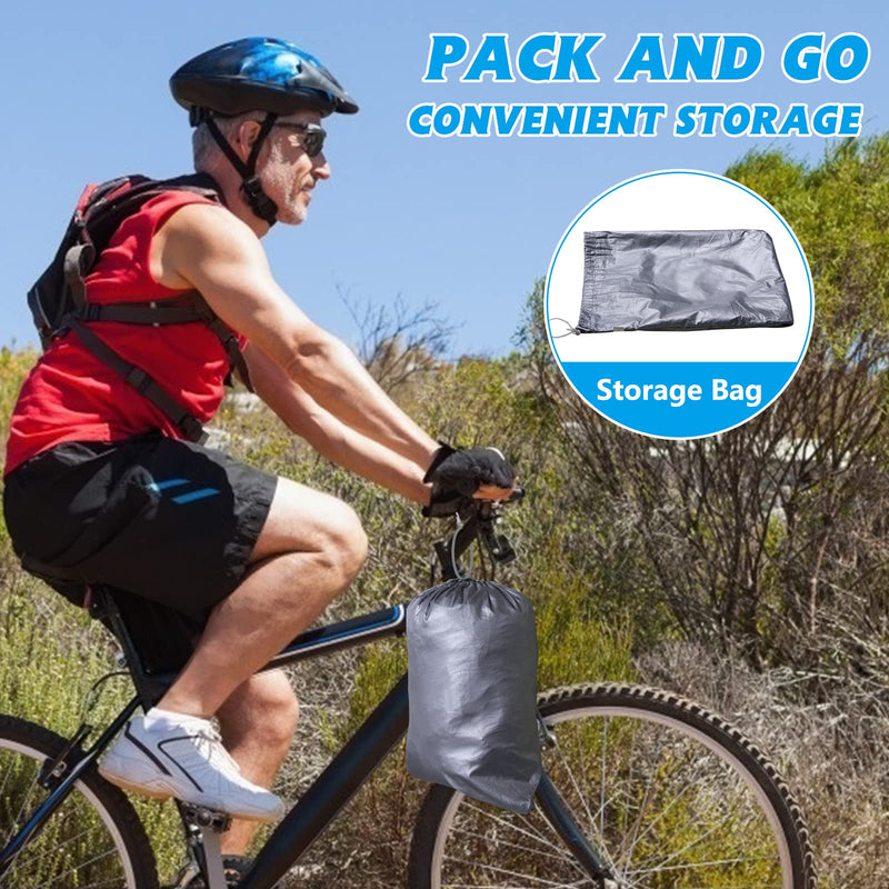 [Australia - AusPower] - MOPHOTO Adult Tricycle Cover for Outdoor Storage, Waterproof Bike Cover for Adult Trikes, UV-Resistant Trike Covers with Lock Hole, Elastic Hem, Buckle Strap & Storage Bag Black & Orange 75"L 