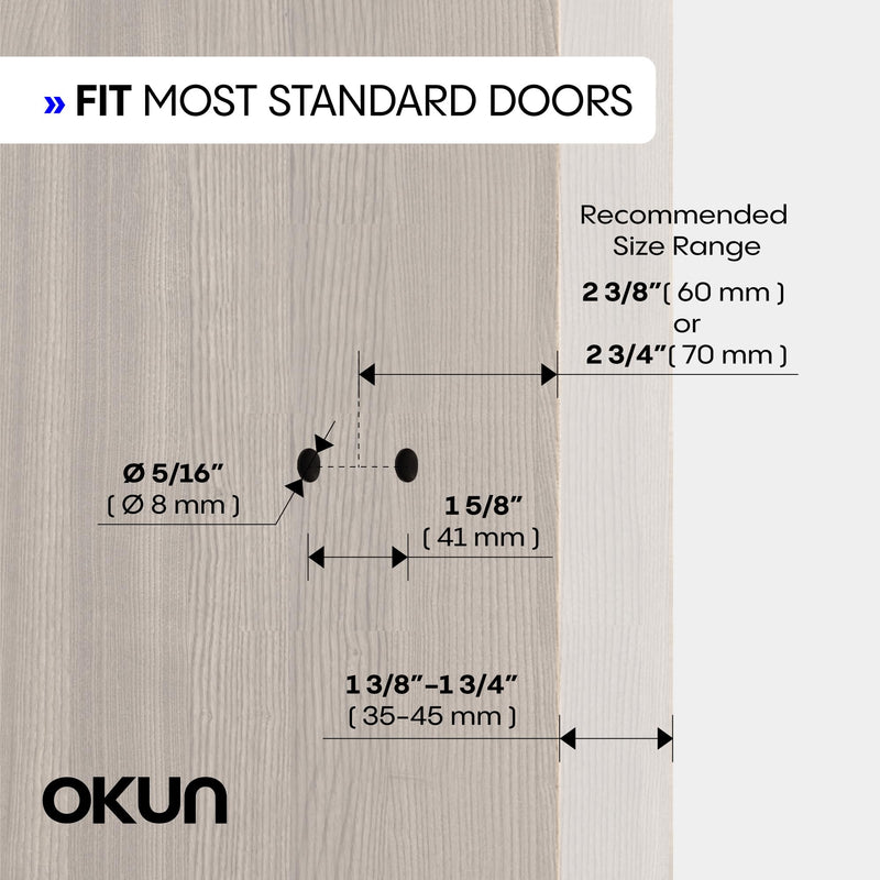 Okun Brio Dummy Door Handle, Matte Black Non-Turning Door Lever 1-Pack – Decorative Reversible Interior Handle for Closet, Pantry, Hallway & French Doors, Sleek Modern Design