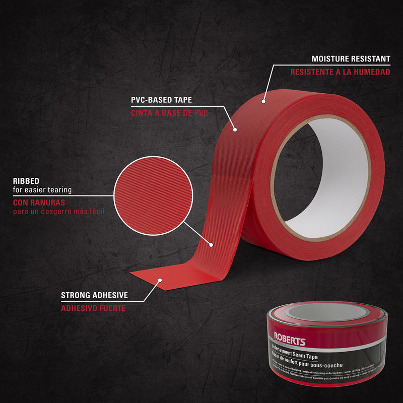 Roberts 50-040 Underlayment Seam Tape 100 ft. Red 30 cm x 4.5 cm x 0.45 cm