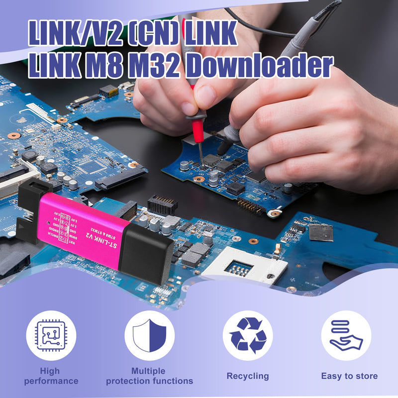 [Australia - AusPower] - ST-Link V2 Programmer, Mini Programming Adapter, Emulator and Debugger for STM8/STM32 with Dupont Cable, Includes Aluminium Housing, Compatible with Arduino 