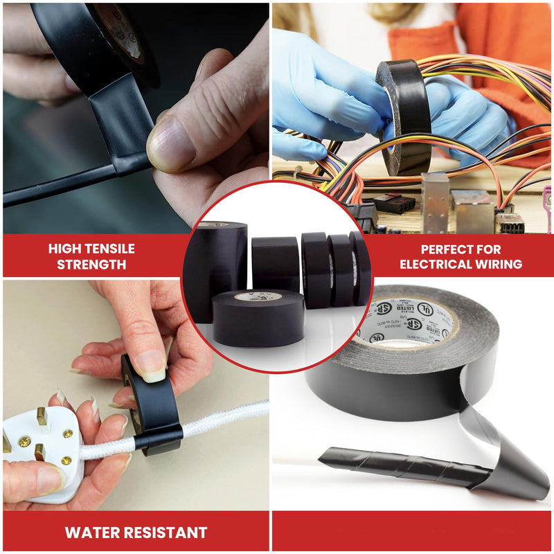 [Australia - AusPower] - GGR Supplies T.R.U. EL7566-AW Professional Grade Rubber Black PVC Electrical Tape, Rated up to 600 Volts and 176 F - UL/CSA/CE Listed Synthetic: 1/2 in. x 66 Ft. (8 Mil) 1/2 in. x 66 ft. (12mm) 