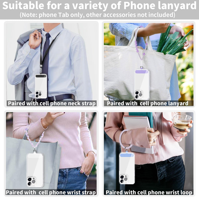 [Australia - AusPower] - Phone Tether Tab for iPhone, Cell Phone Lanyard Patch, Phone Strap Replacement Part for All Full Phone Cases (White) White 