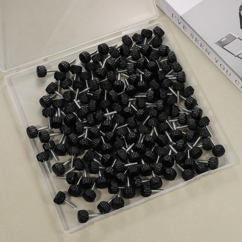 200 Pcs M4 x 15 mm Threaded Knurled Thumbscrew, Monitor Screws Vesa Mount Screws Carbon Steel Clamping Knobs Grip Thumb Screw Mounting Thumb Screw(200pcs) 200.0