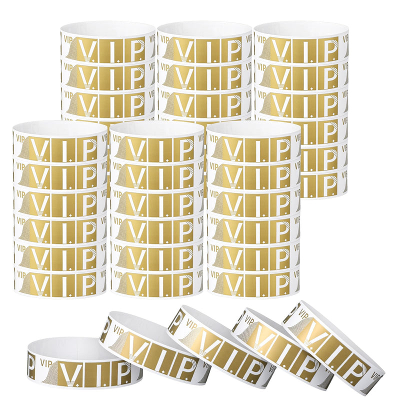 200 Pack VIP Wristbands for Events, Waterproof Paper Wrist Bands VIP Lanyards Lightweight Event Wristbands for Party Concert Club Amusement Park Festivals, 10 x 0.79 Inch