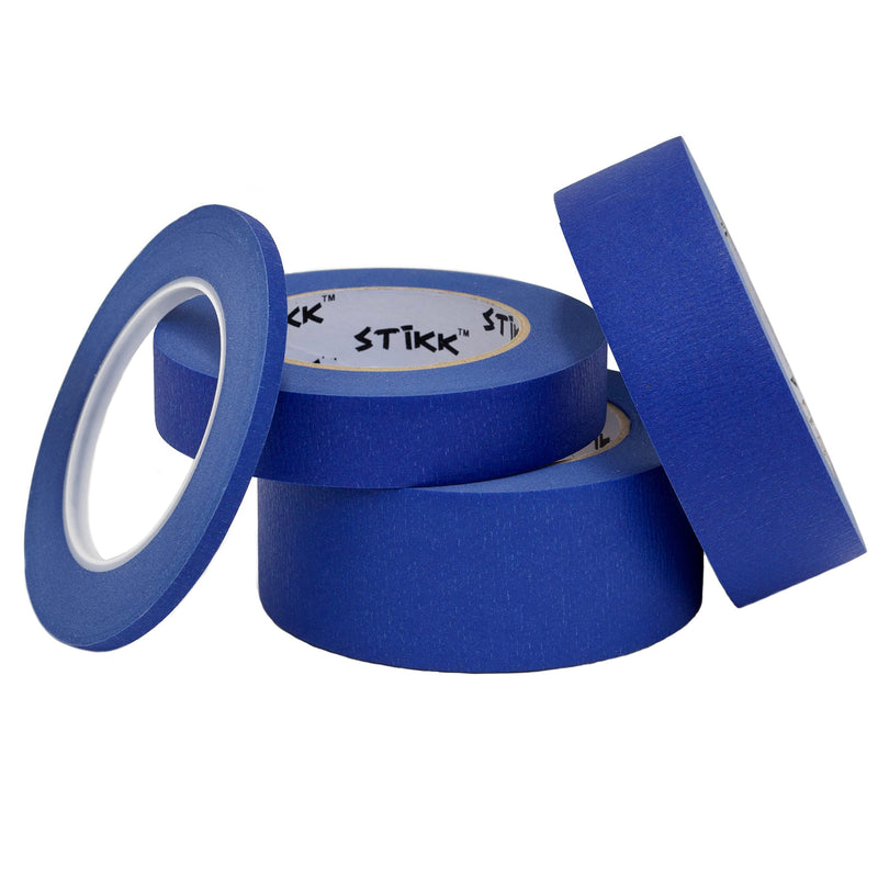 [Australia - AusPower] - STIKK Painters Tape - 3pk Blue Painter Tape - 1/4 inch x 60 yards - Paint Tape for Painting, Edges, Trim, Ceilings - Masking Tape for DIY Paint Projects - Residue-Free Painting Tape 