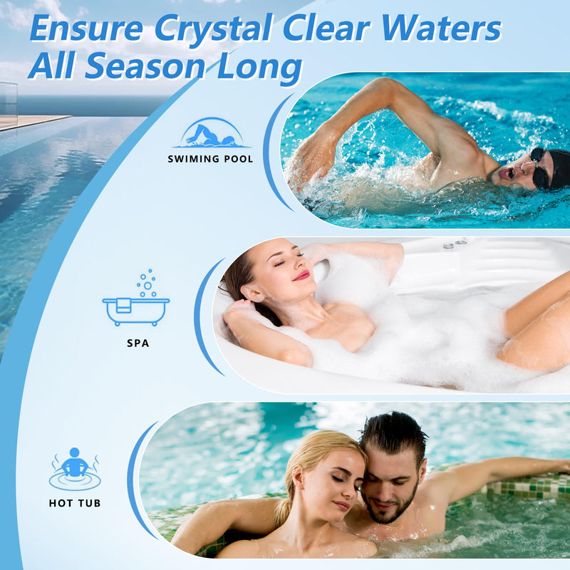 Pool Salt Test Strips 150 Counts - 9 in 1 Salt Water Pool Testing Kit Dectect Salt Copper Hardness pH Alkalinity Bromine Cyanuric Acid for for Pool Spa Hot Tub Saltwater Pool-140PCS+10 Copper Tests 9IN1