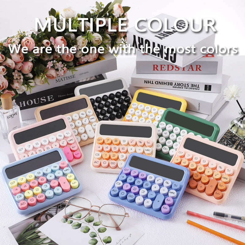 [Australia - AusPower] - Mechanical Switch Calculator,Calculator Cute 12 Digit Large LCD Display and Buttons,Calculator with Large LCD Display Great for Everyday Life and Basic Office Work.with Battery Pink 