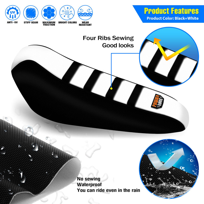 Motorcycle Dirt Bike Seat Cover for Surron Sur Ron Light Bee X/S - E Bike Seat Cover (Top White) Top White