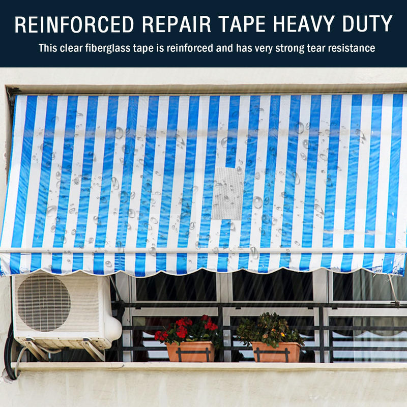 RV Awning Repair Tape, 5" x 39FT Heavy Duty Waterproof Fabric Repair Tape for Camper, Tent, Tarp & Boat Covers, UV Resistant Canvas Patch Tape for Outdoor Tear Repair