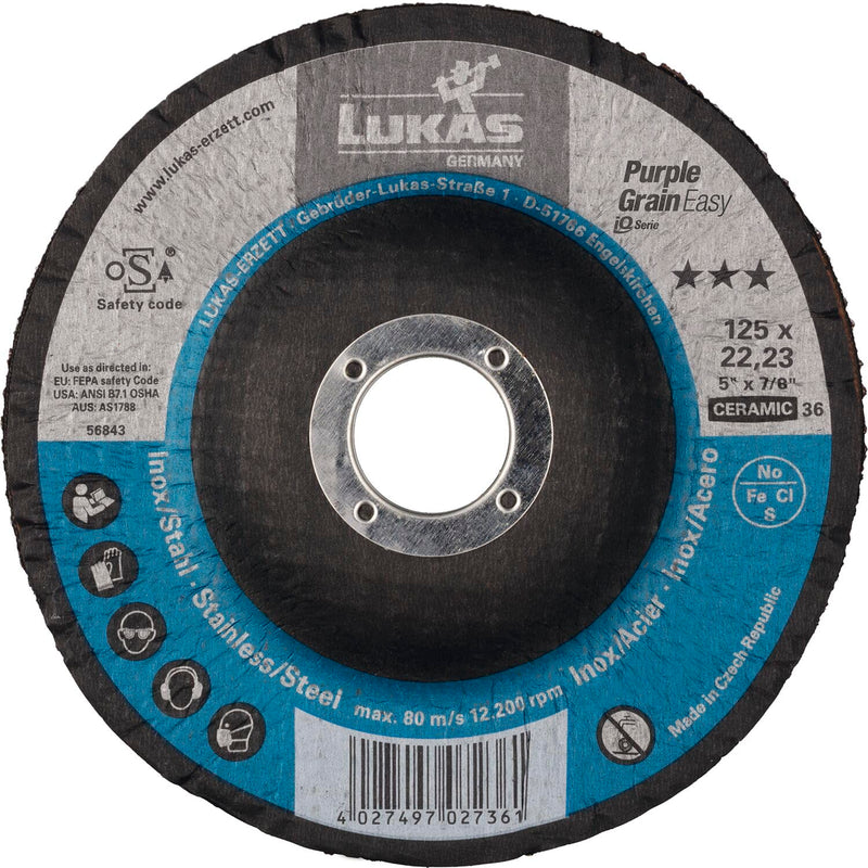 Lukas Grinding Wheel 125 mm Purple Grain Easy for Carbide - Grit 36