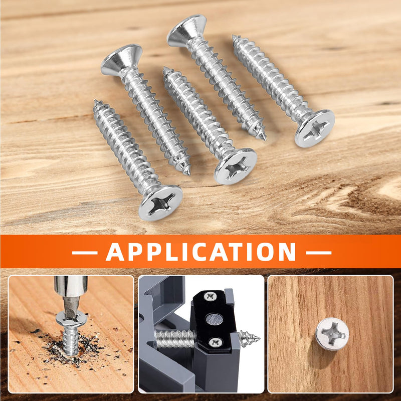[Australia - AusPower] - #12 x 2-1/2" Flat Head Sheet Metal Screws Wood Screws, Self Tapping, Stainless Steel 18-8 (304), 25 PCS #12 x 2-1/2" 