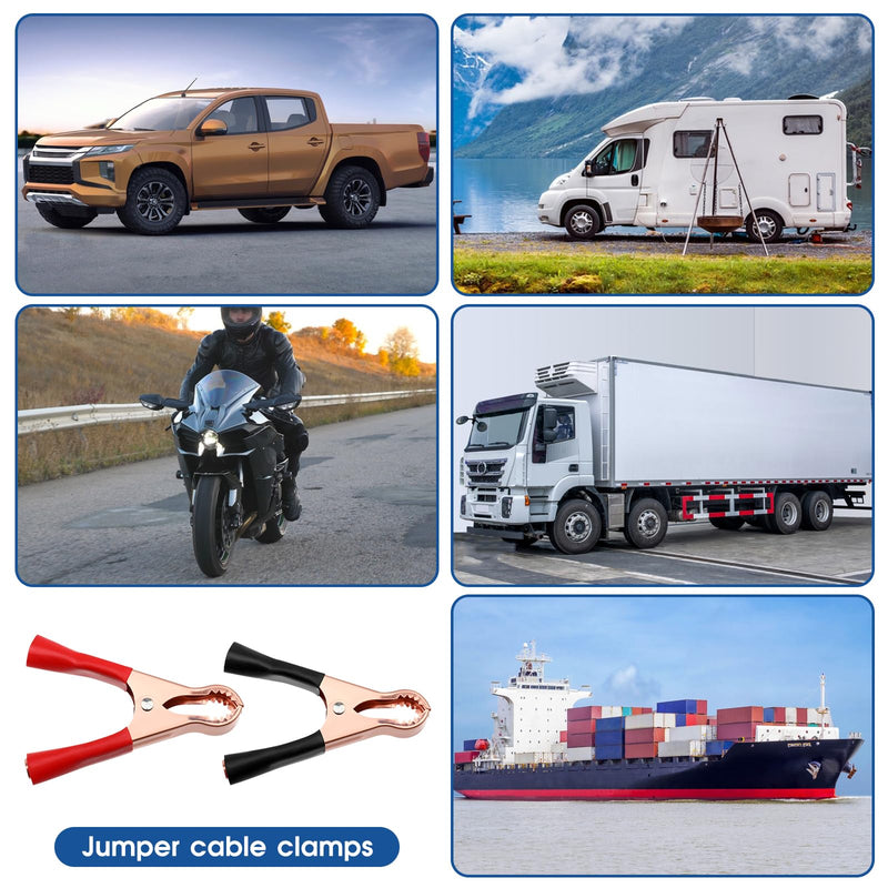 [Australia - AusPower] - 4 Pcs Insulated Alligator Clips, 50A Heavy Duty Alligator Clamps Black Red Boot Metal Spring Loaded Truck Car Battery Electric Test Clips for Car Automotive Vehicle Boat 