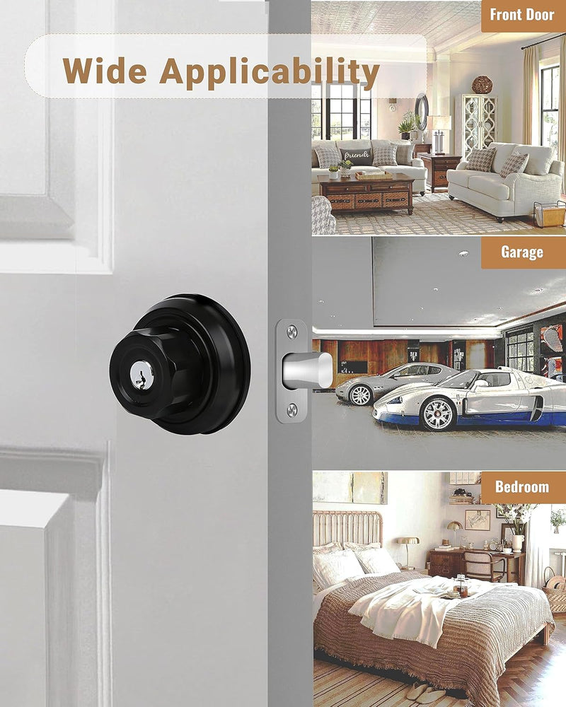 [Australia - AusPower] - EASILOK Deadbolt Lock, A3 Twist-to-Lock Keyless Single Cylinder Deadbolt Door Lock with Anti-Mislock Button for Front Door 