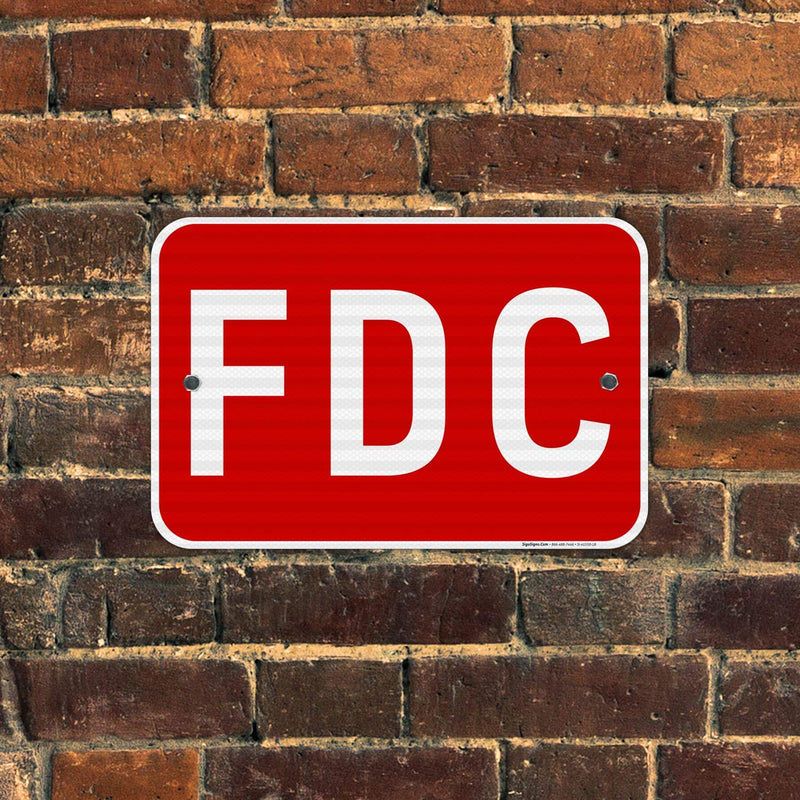 FDC Sign, Red Background, 12x18 Inches, 3M EGP Reflective .063 Aluminum, Fade Resistant, Made in USA 12x18 Reflective