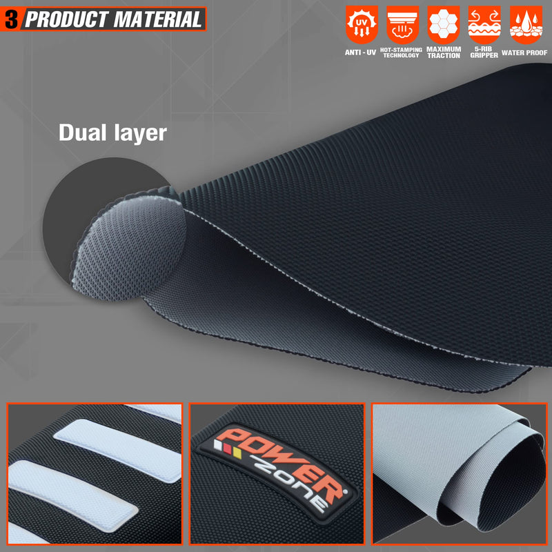 [Australia - AusPower] - Universal Dirt Bike Seat Cover Soft Non-Slip Gripper White Stripe Seat Covers for Motorcycle Black 