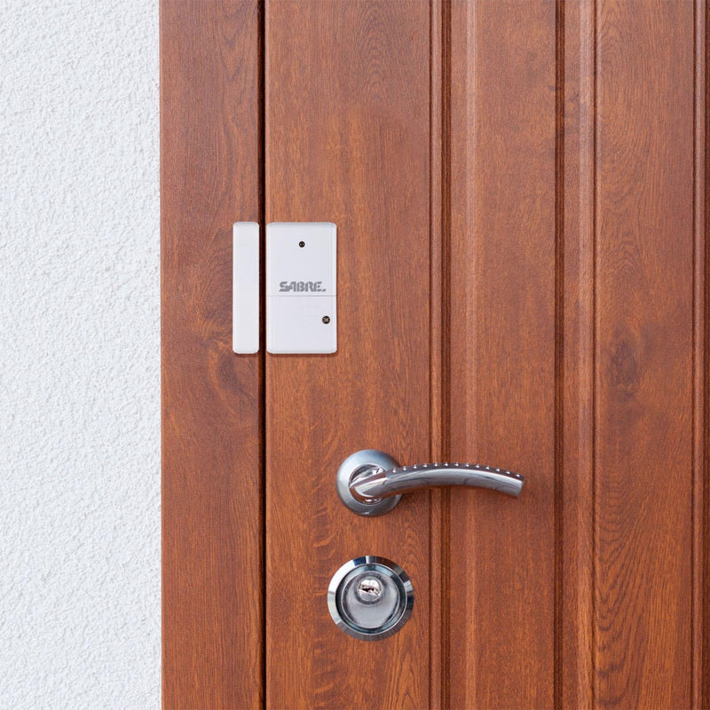 Sabre Home Security System with Remote, 125dB Alarm, Audible Up to 850 Feet (259 Meters), Wireless, Comes with 1 Motion Sensor Alarm, 2 Door or Window Alarms and 1 Remote Key Fob, Home and Away Modes