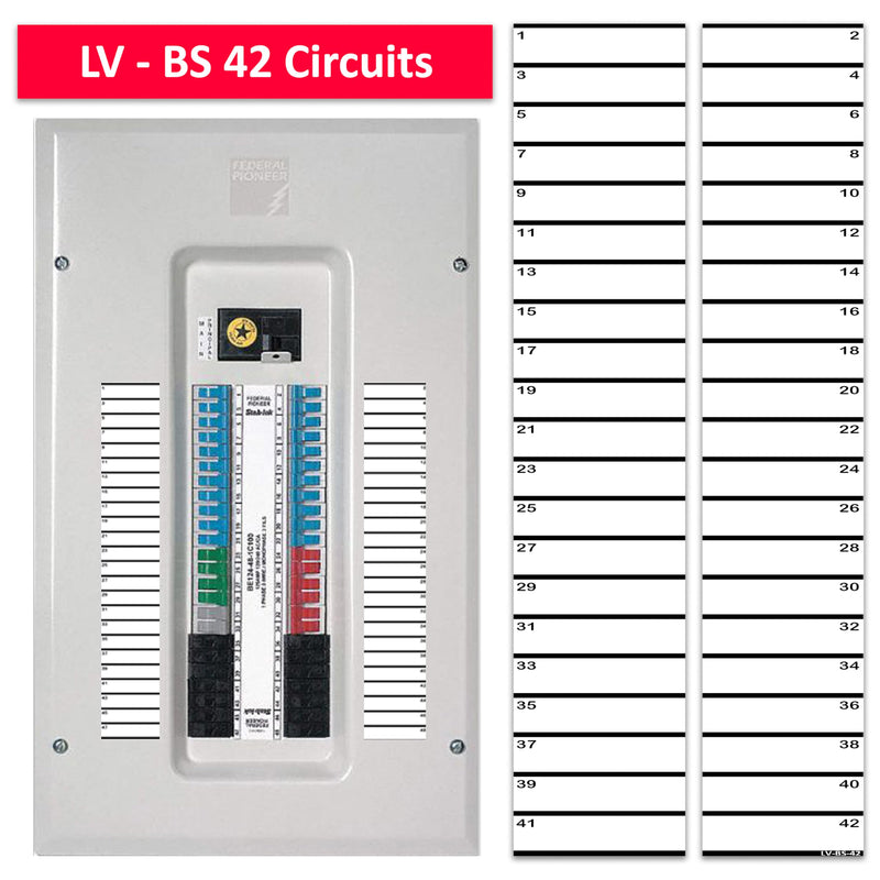 3/4" Breaker Side 42 Circuits 2 Labels Vinyl Fuse Box Circuit Breaker Panel Directory Labels Stickers Decals for All Electrical Panel/Load Centers Waterproof 3/4" 42 Circuits