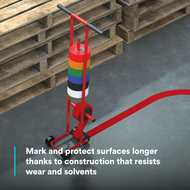 3M Vinyl Tape 471, Red, 2 in x 36 yd, 5.2 mil, 1 Roll, Red Floor Tape, Paint Alternative for Floor Marking, Social Distancing, Color Coding, Safety Marking