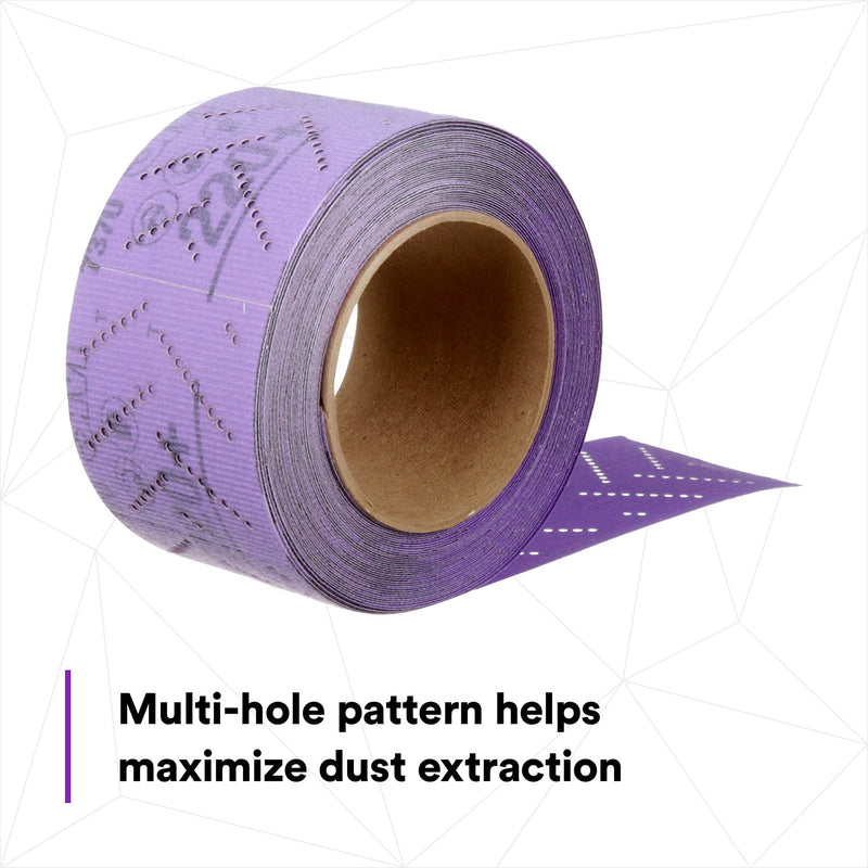 3M Cubitron II Hookit Abrasive Sheet Roll, 34447, Multi-Hole, 70 mm x 12 m, 220+ Grade, Automotive Sanding Roll Sandpaper for Coating Removal, Body Repair, Auto Sanding Pack of 1