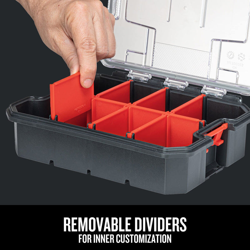 CRAFTSMAN VERSASTACK Storage Organizer, Small Parts Organizer, 8 Compartments, Lid Includes Secure Latch (CMST17827) 1 Count (Pack of 1) Medium Organizer