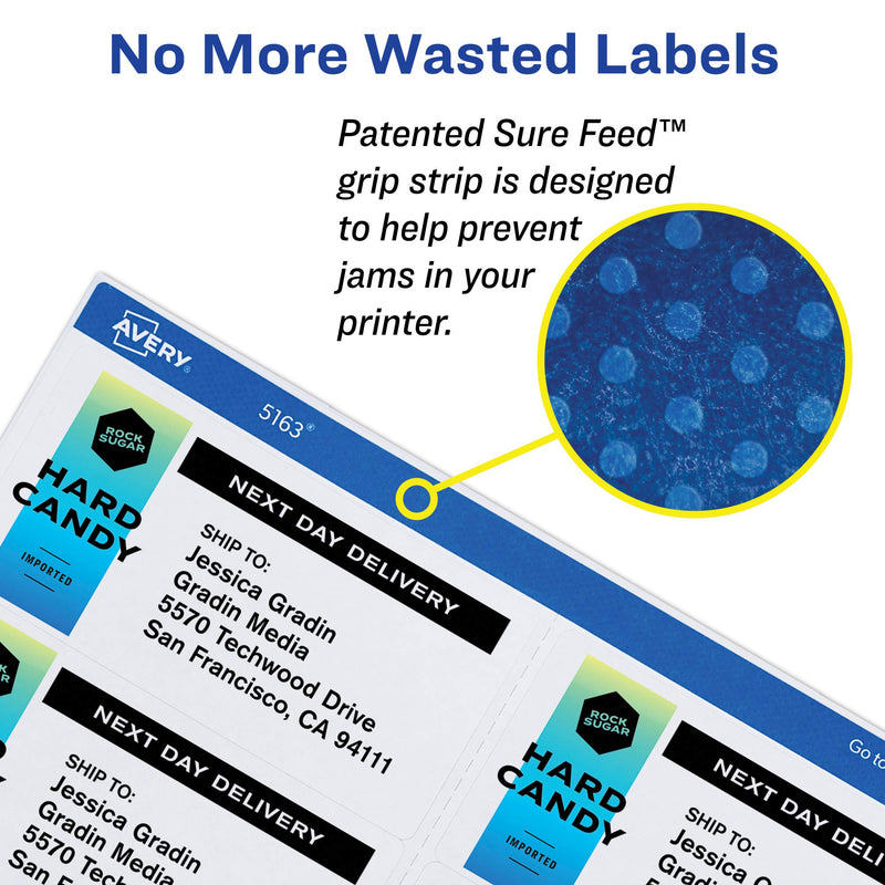 Avery ID Labels, Sure Feed Technology, Permanent Adhesive, 1.25" x 1.75", 480 Labels (6570) 1-1/4" x 1-3/4"