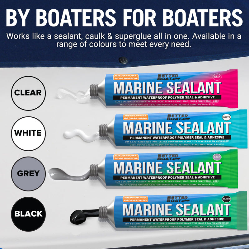 [Australia - AusPower] - Marine Sealant and Adhesive, Waterproof Marine Grade Caulk, High-Temperature Water Sealant for Boat, Auto, and RV, Silicone-Free, Clear, 1 Tube, 3 Oz 