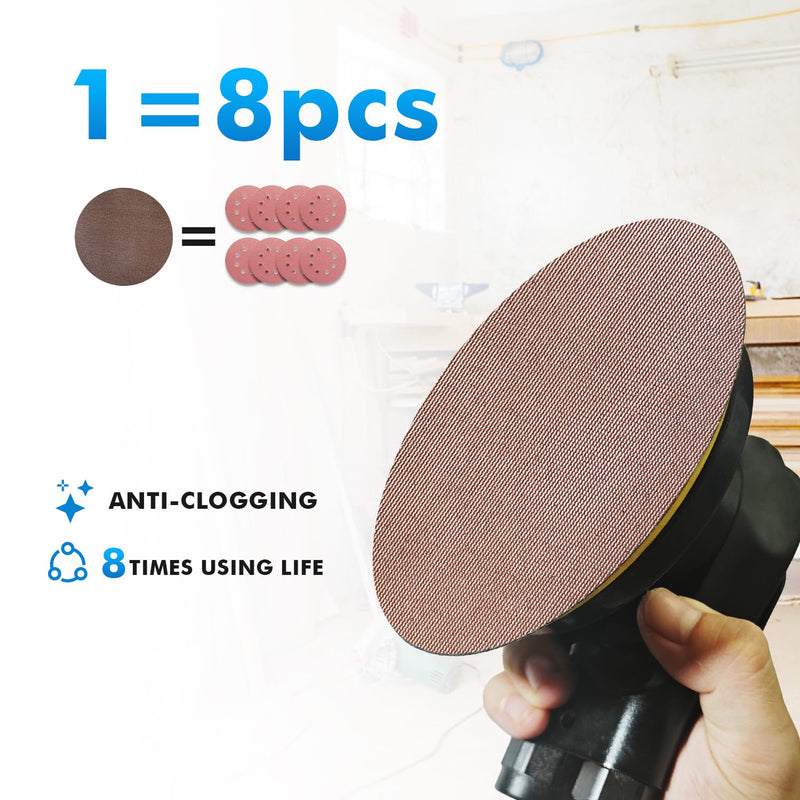 [Australia - AusPower] - GZKTY Sanding Mesh 125 mm Velcro, Pack of 50 Sandpaper Round Mesh, Grit 60/80/120/180/240, Eccentric Sanding Discs, Suitable for Random Orbital Sanders 125 mm 125 mm net 