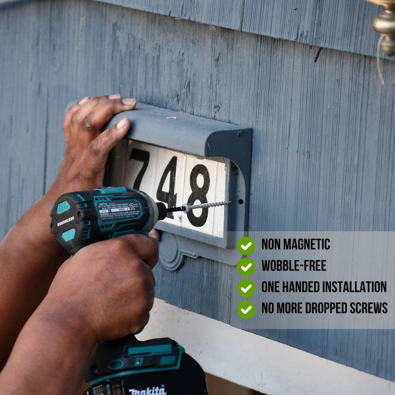 [Australia - AusPower] - Velocity Exterior Wood Screw DIY Pack– 40 Wood Screws, Made with Carbon Steel, Includes 1 Hexstix Drive Bit and Stick-Tight Technology (Size #10x4, 40 Pieces) #10 x 4" Small Pack 