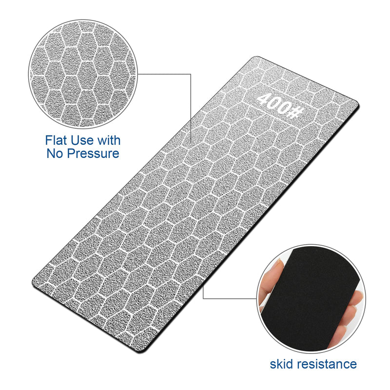 [Australia - AusPower] - Diamond Sharpening Stone, 5 Pcs Knife Sharpening Stone with Extra Fine/Coarse Plate and Non-slip Base, 400/600/800/1000/1200 Grit Diamond Sharpening Stone 