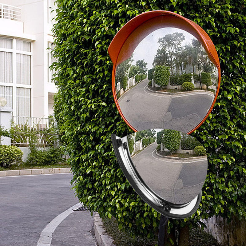 [Australia - AusPower] - CLISPEED Convex Security Corner Mirror 12 Inch Acrylic Bubble Half Dome Mirror with Black Rim for Driveway Warehouse Office Parking Garage 180 degree 