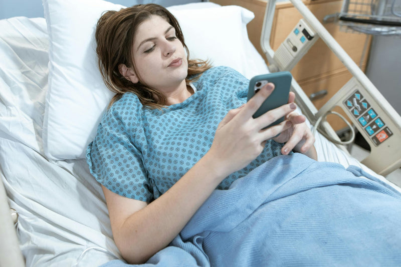 [Australia - AusPower] - 3 Pack - Blue Hospital Gown with Back Tie/Hospital Patient Gown with Ties - One Size Fits All 
