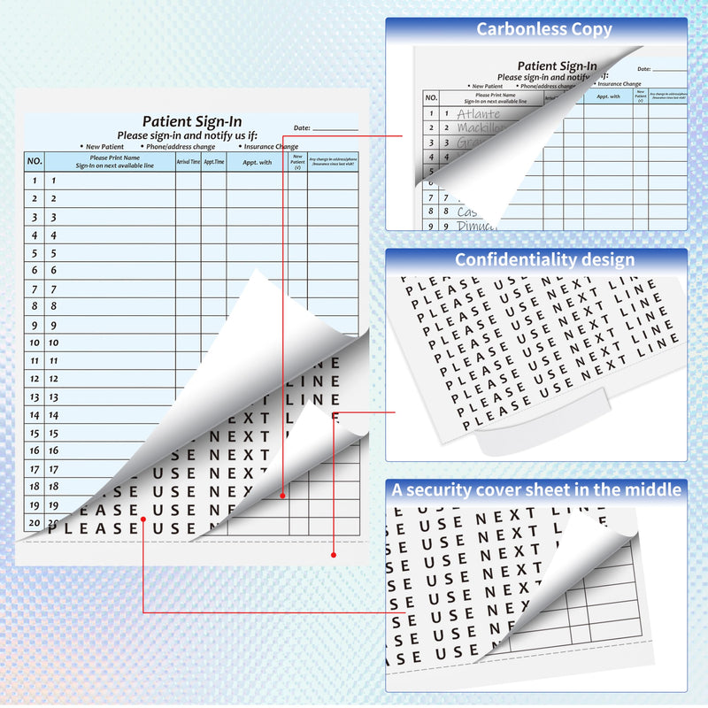 [Australia - AusPower] - 30Packs,Patient Sign in Sheets,HIPAA Compliant,Adhesive Peel-Off Patient Forms,NCR Carbonless 3 Part Forms,for Clinics,Medical Office and Healthcare Facilities (30) 30 