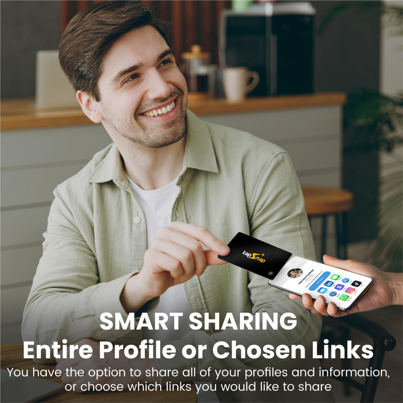 [Australia - AusPower] - Digital Business Card by TapSnap | No Subscription/No Fee | Tap to Share Smart NFC | Custom Business Card | Smart Networking Card | iPhone & Android (Black) Black 