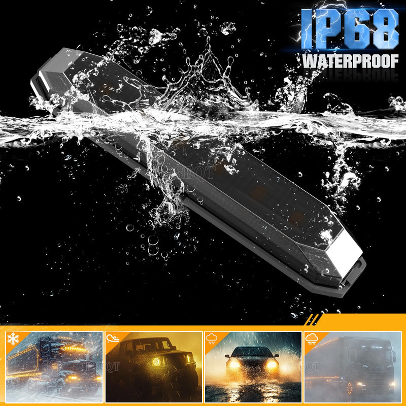[Australia - AusPower] - PSEQT 4.7'' Dual Color Trailer Marker LED Lights Strip Dual Function Side Clearance Tail Grille Bumper Fender Waterproof Light 12V for Trailer Truck Bus Van ATV UTV, 10Pcs w/Black Lens Amber Green Amber & Green (Black Lens) 