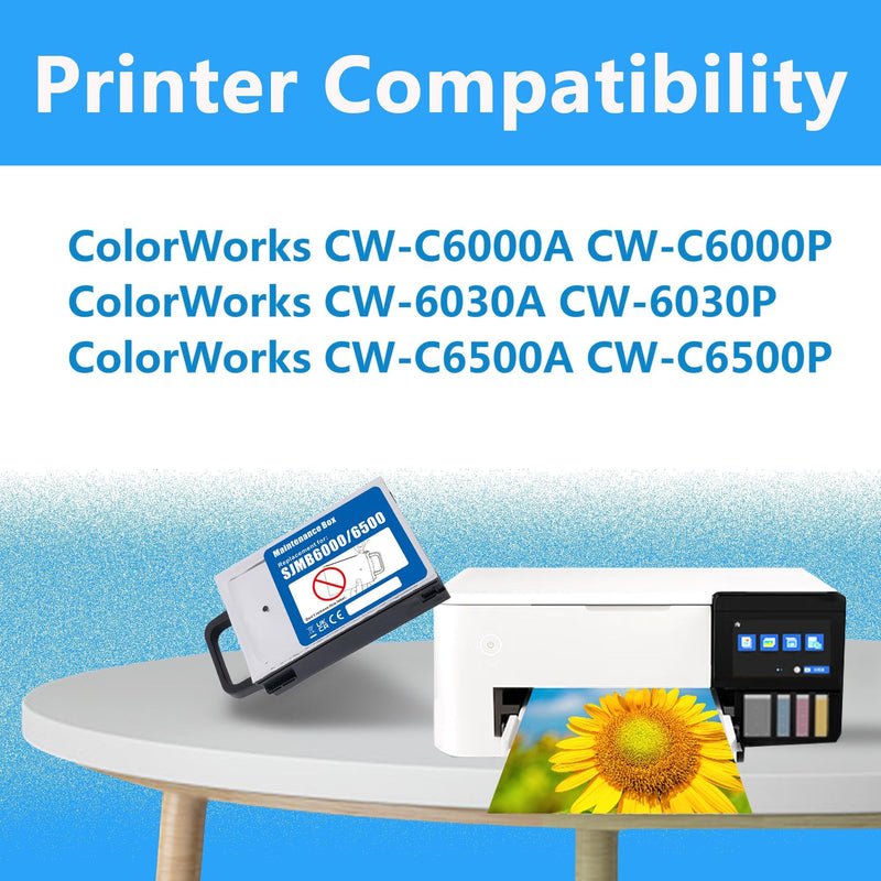 LCL SJMB6000 SJMB6500 Maintenance Box C33S021501 Cartridge Waste Box Replacement for ColorWorks CW-C6000A CW-C6000P CW-6030A CW-6030P CW-C6500A CW-C6500P Printer (1-Pack) High Capacity