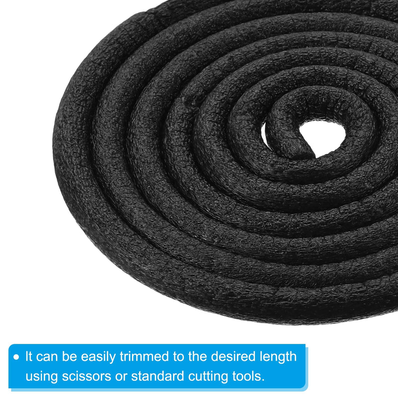 [Australia - AusPower] - PATIKIL 1/4 Inch x 3.28 Feet Backer Rod for Gaps and Joints, 10pcs Foam Rope Caulk Crack Joint Filler Roll Seal Weather Strip for Home Construction, Black 10 