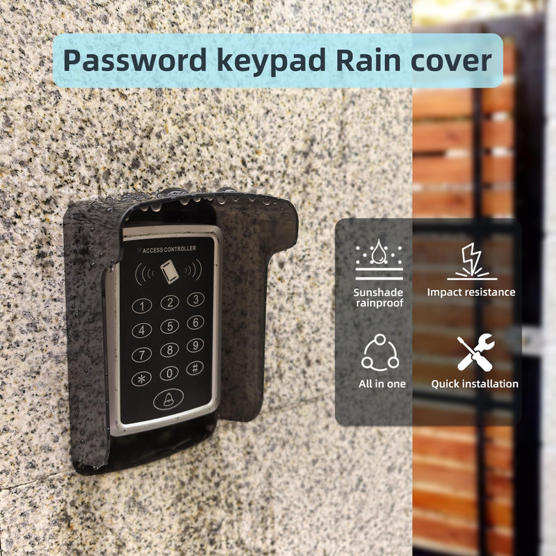 [Australia - AusPower] - Outdoor Keypad Cover Protector,Ring Doorbell Cover Weatherproof with polycarbonate Material ，Access Control Rain Cover，Glare Sun Shade Cover Compatible with Access Control Keypad, Door Lock(Grey) 