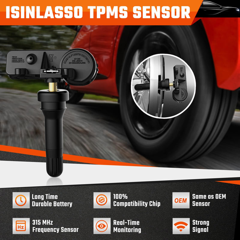 [Australia - AusPower] - TPMS Sensor, 433 MHz Tire Pressure Sensors Fit for Chrysler 300 Challenger, Dodge Grand Caravan, Ram 1500 2500 3500 4500 5500, Jeep Compass Grand Cherokee Wrangler 56029398AB 4 pcs 4pcs 