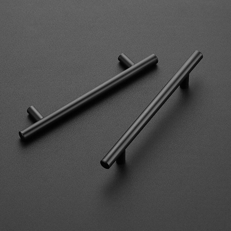 Ravinte 10 Pack | 7.38'' Cabinet Pulls Matte Black Stainless Steel Kitchen Drawer Pulls Cabinet Handles 7-3/8”Length, 5” Hole Center with Mounting Template 7.38 Inch (5 Inch Hole Center)