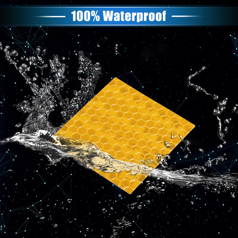 20 Pcs Reflective Stickers, 1.97"x1.97" Square Shape Safety Tape Reflector Universal for Cars Trucks Trailers Waterproof PET Yellow